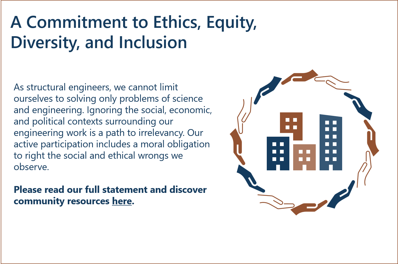A Commitment to Ethics, Equity, Diversity, and Inclusion